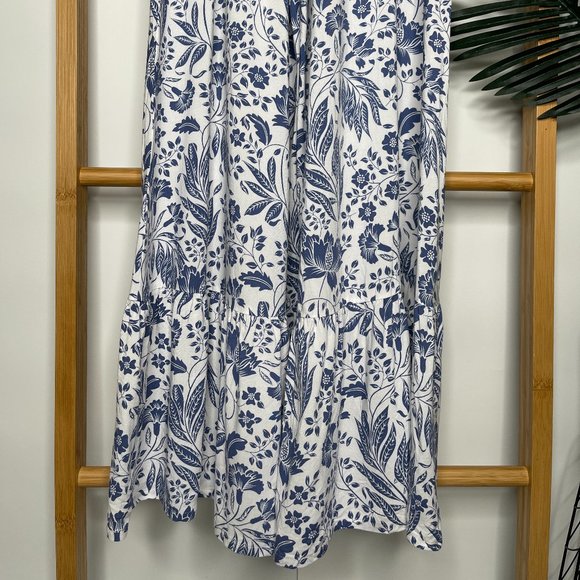 SOLD Tigerlily Blue Floral Print Cameli Jumpsuit Size 10 Wide Leg Sleeveless - Picture 9 of 13